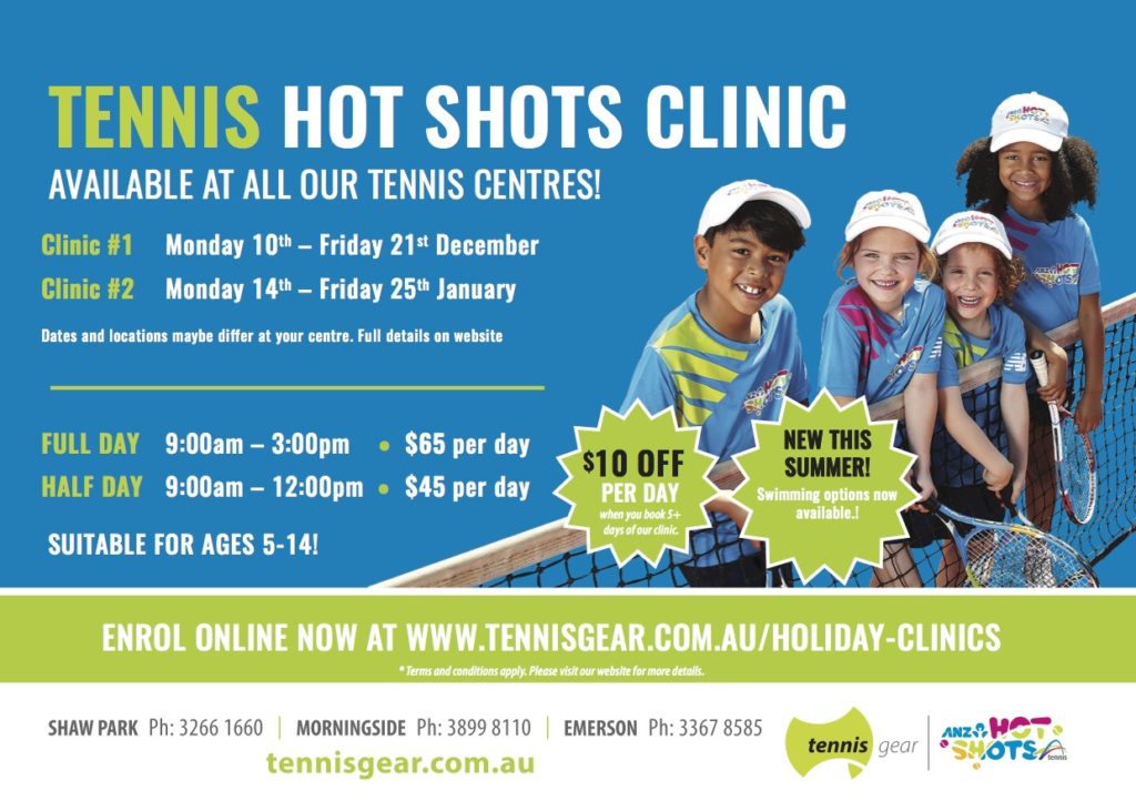Tennis Gear - Dec:Jan Clinic Flyers