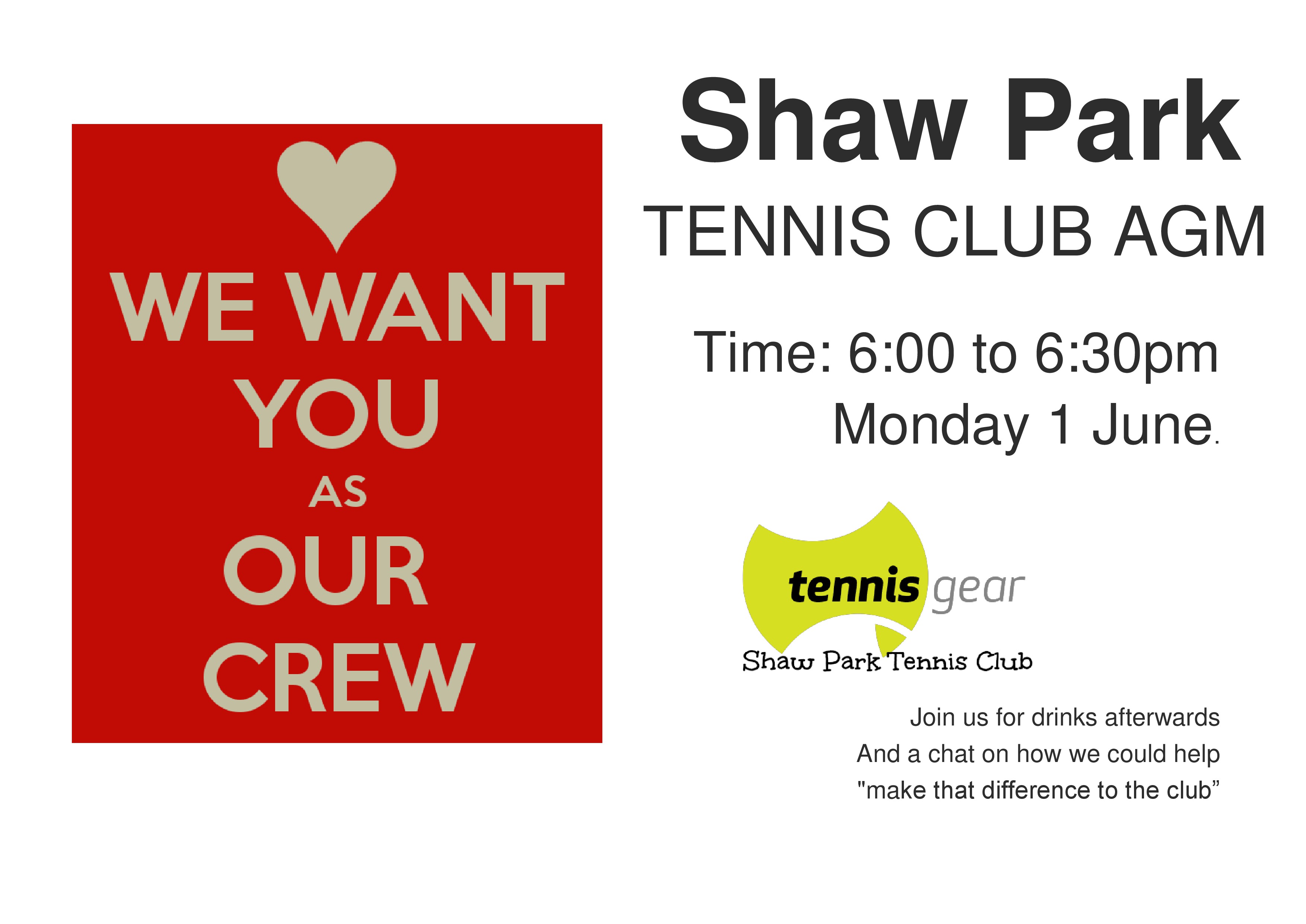 Shaw Park Tennis Club AGM