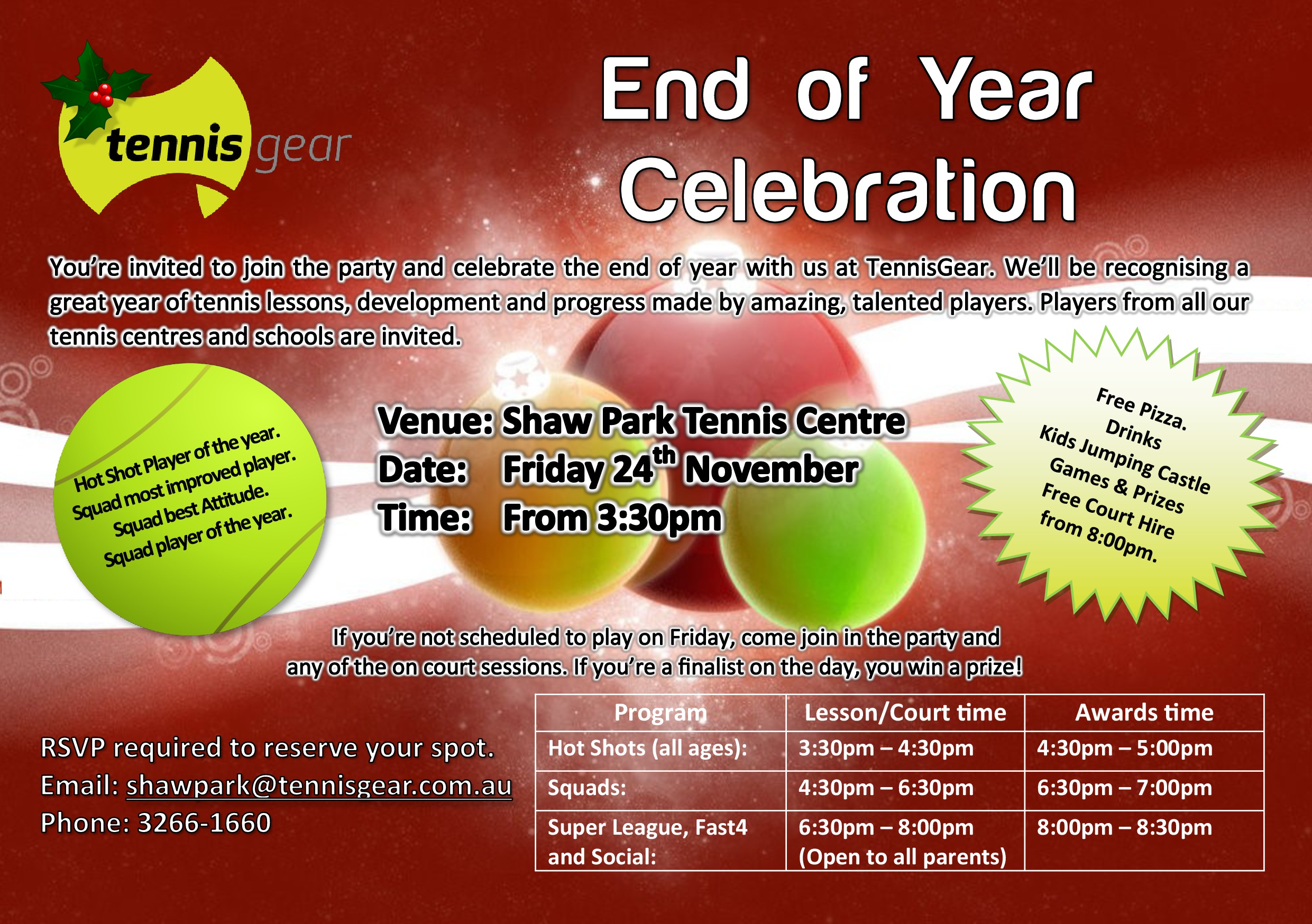 End of Year Tennis Celebration