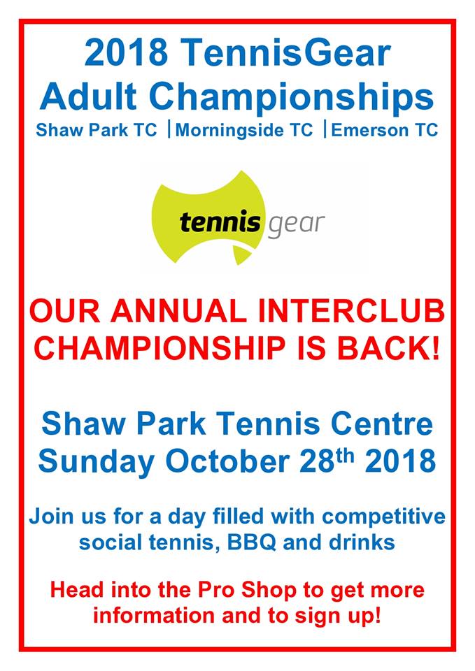 TennisGear Club Champs – Adult Tournament